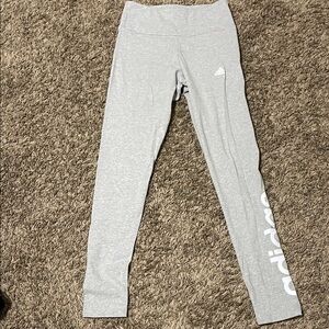 adidas Light Gray Logo Girls' Leggings